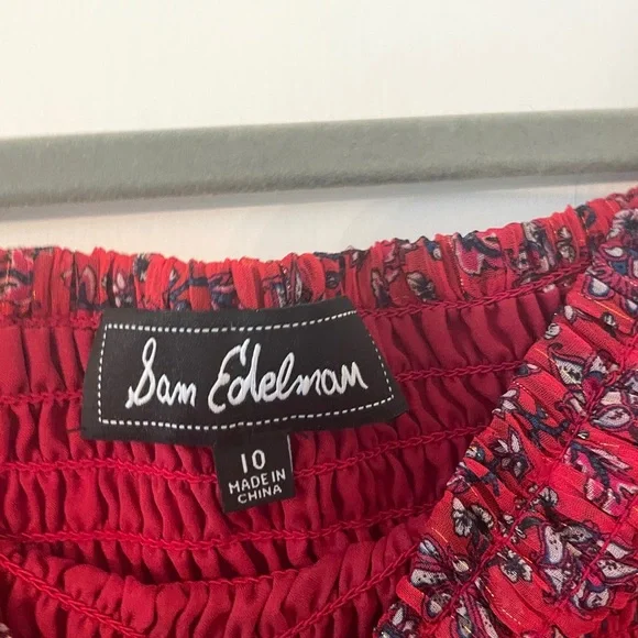 Sam Edelman Red Floral Dress Size 10 - Picture 4 of 5